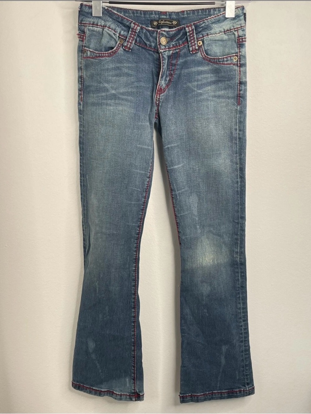 Serfontaine Avatar Y2K Vintage Jeans with Contrasting Red Stitching